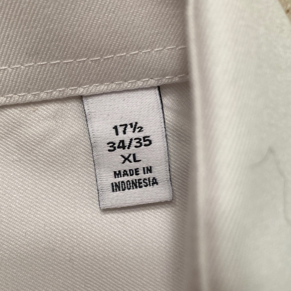 Calvin Klein White Dress Shirt Men's Size 17.5/34-35 XL - Picture 5 of 9